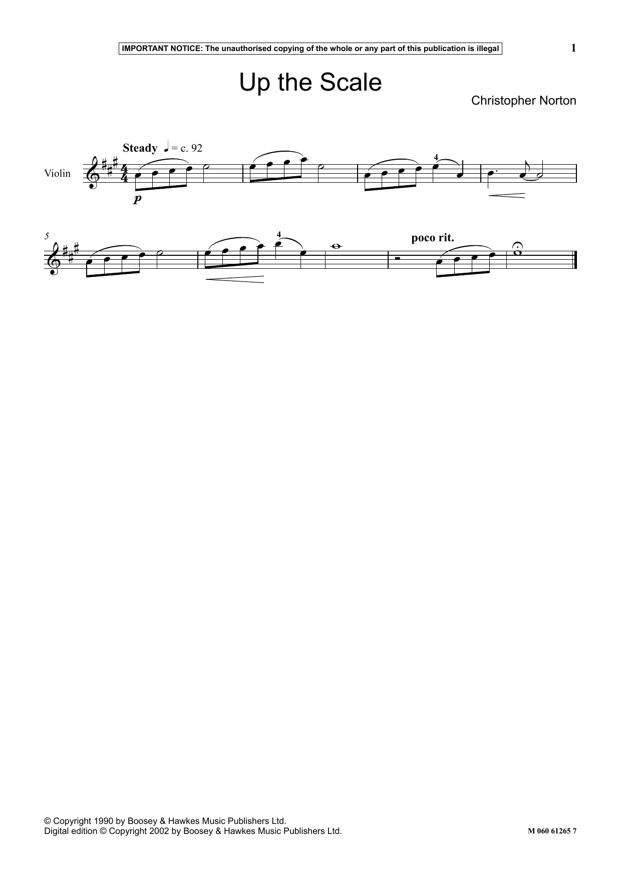 Christopher Norton Up The Scale sheet music notes and chords arranged for Instrumental Solo