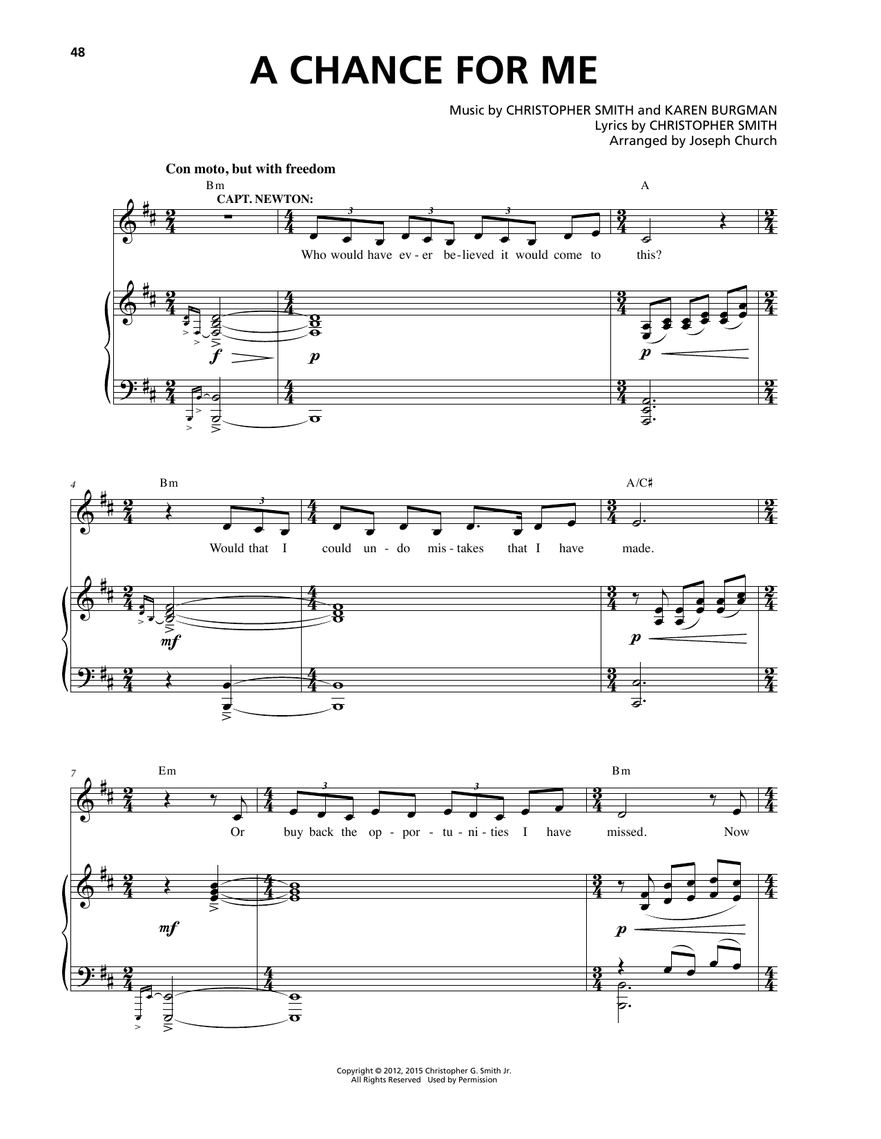 Christopher Smith A Chance For Me sheet music notes and chords arranged for Piano & Vocal