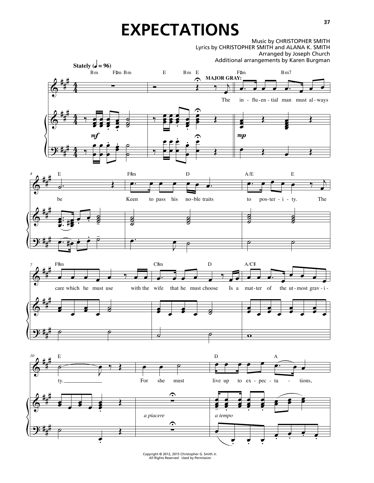Christopher Smith Expectations sheet music notes and chords arranged for Piano & Vocal