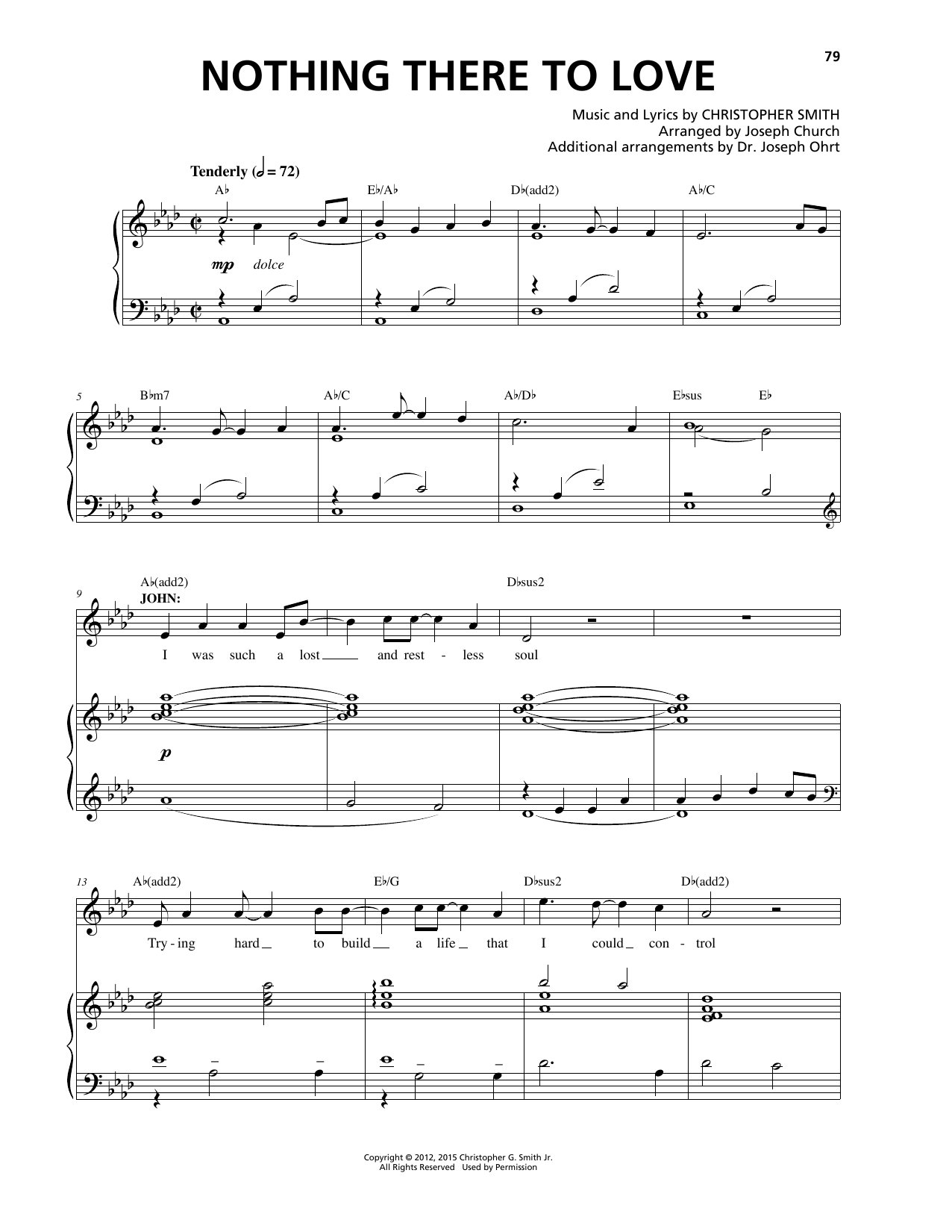 Christopher Smith Nothing There To Love sheet music notes and chords arranged for Piano & Vocal