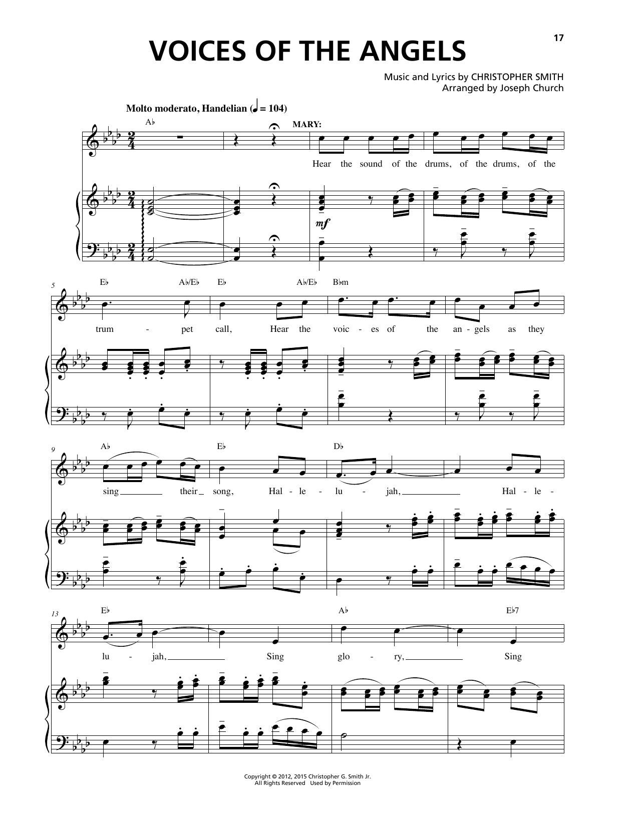 Christopher Smith Voices Of The Angels sheet music notes and chords arranged for Piano & Vocal