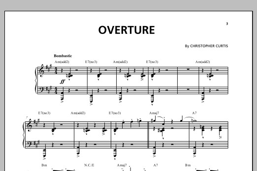 Christopher Curtis Overture sheet music notes and chords arranged for Piano & Vocal