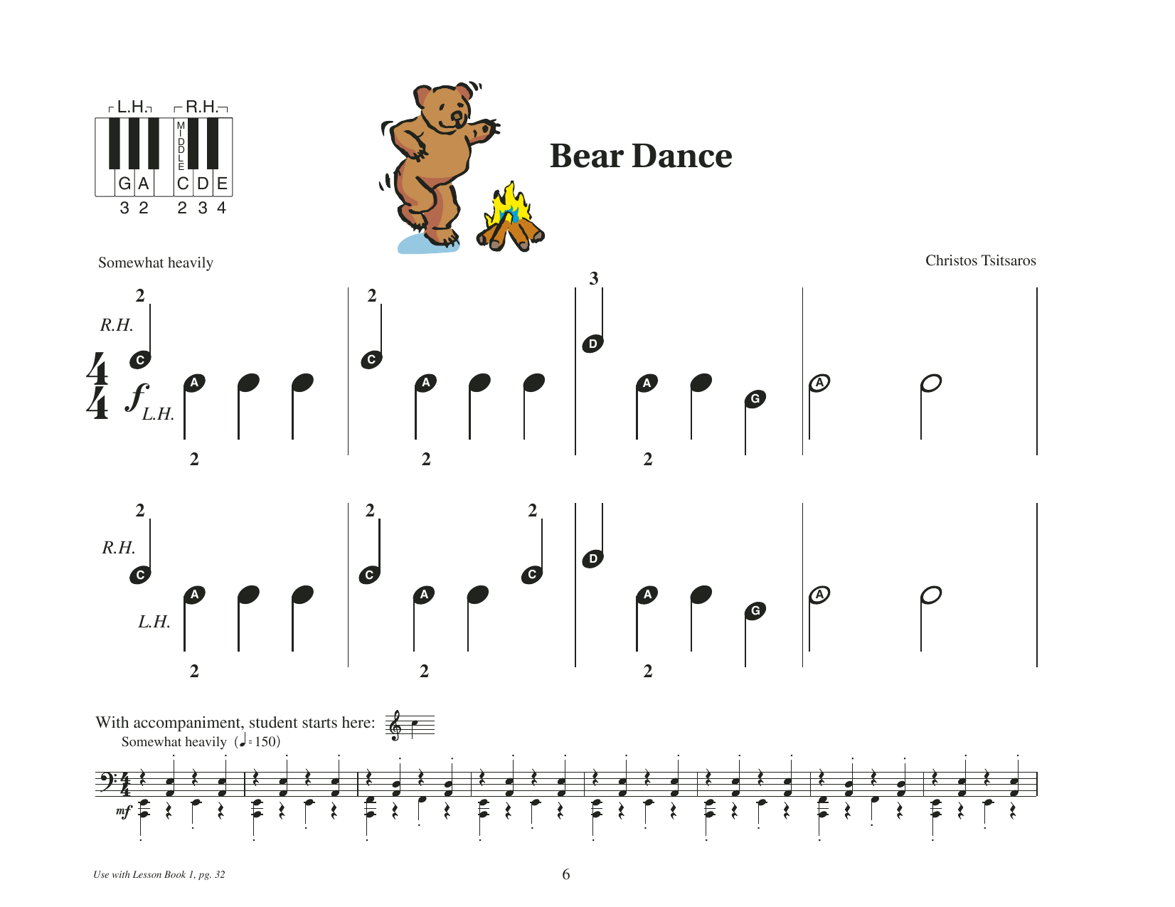Christos Tsitsaros Bear Dance sheet music notes and chords arranged for Educational Piano