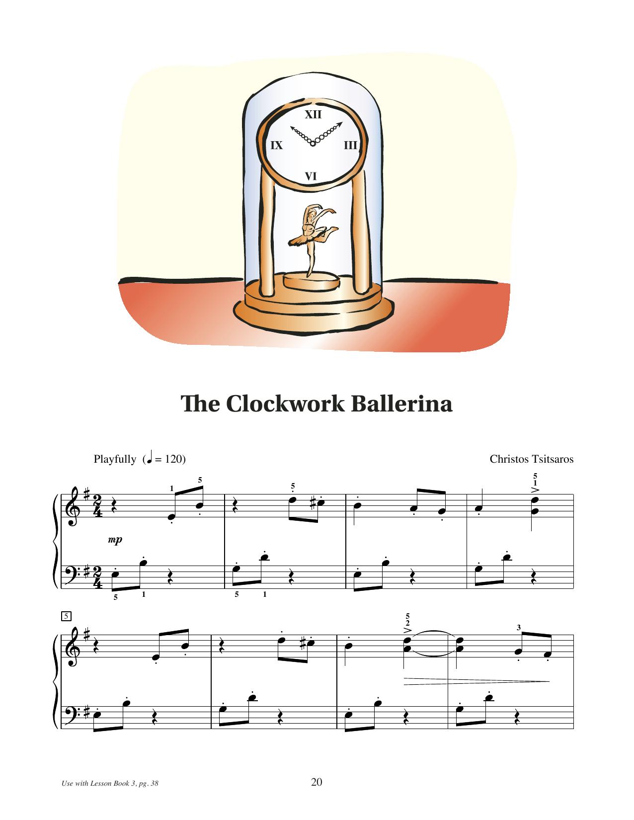 Christos Tsitsaros The Clockwork Ballerina sheet music notes and chords arranged for Educational Piano