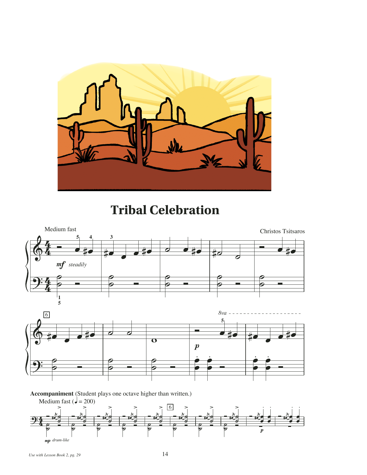 Christos Tsitsaros Tribal Celebration sheet music notes and chords arranged for Educational Piano