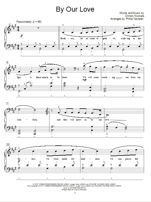 Christy Nockels By Our Love (arr. Phillip Keveren) sheet music notes and chords arranged for Educational Piano