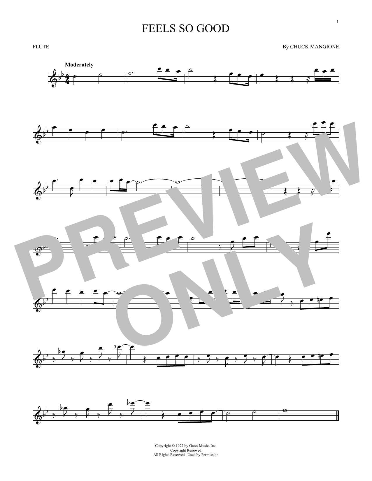 Chuck Mangione Feels So Good sheet music notes and chords arranged for Recorder Solo
