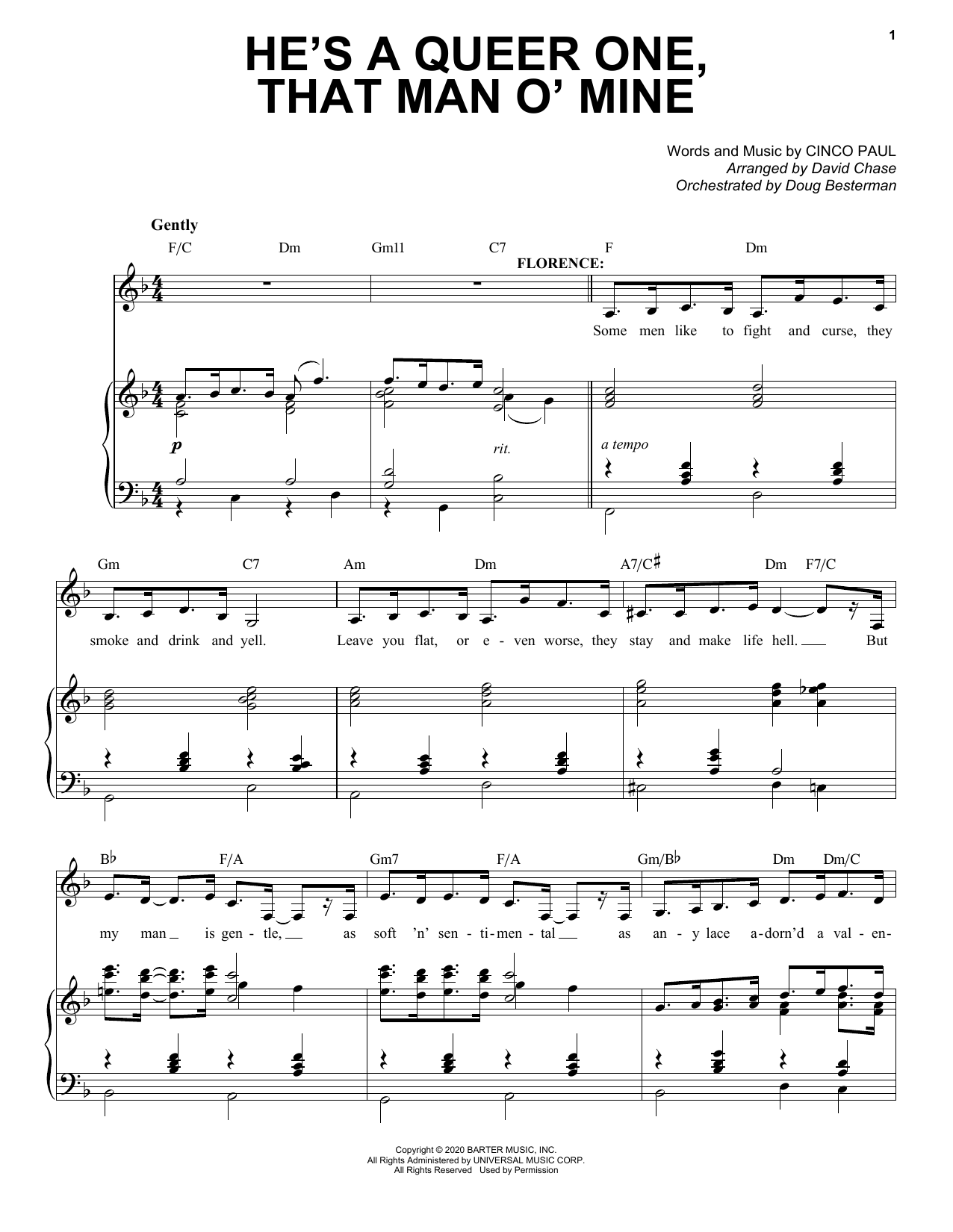 Cinco Paul He's A Queer One, That Man O' Mine (from Schmigadoon!) sheet music notes and chords arranged for Piano & Vocal