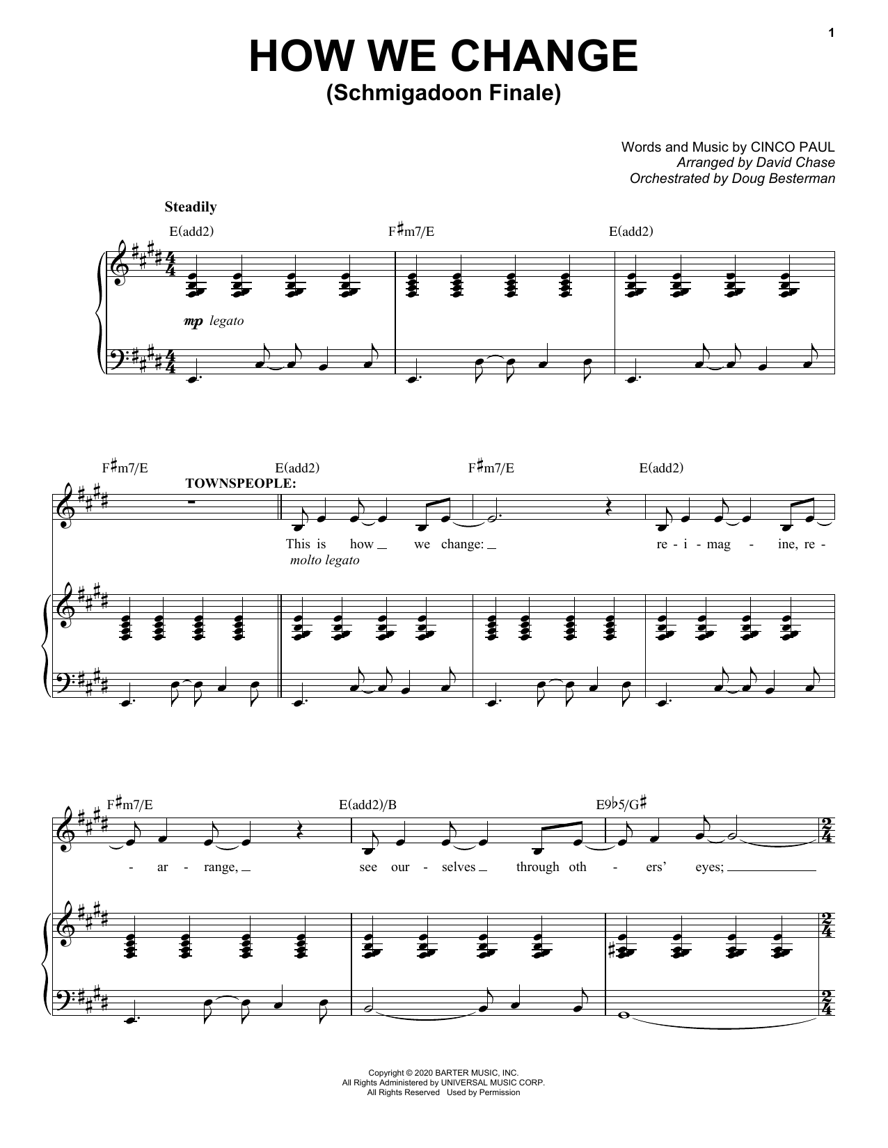 Cinco Paul How We Change / Finale (from Schmigadoon!) sheet music notes and chords arranged for Piano & Vocal