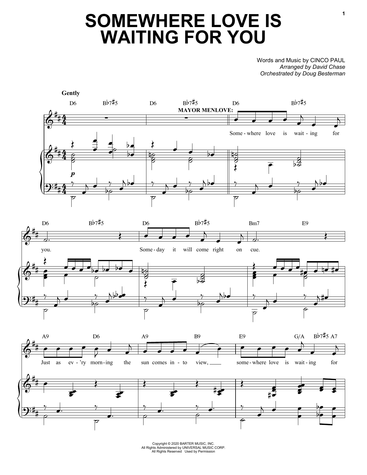 Cinco Paul Somewhere Love Is Waiting For You (from Schmigadoon!) sheet music notes and chords arranged for Piano & Vocal