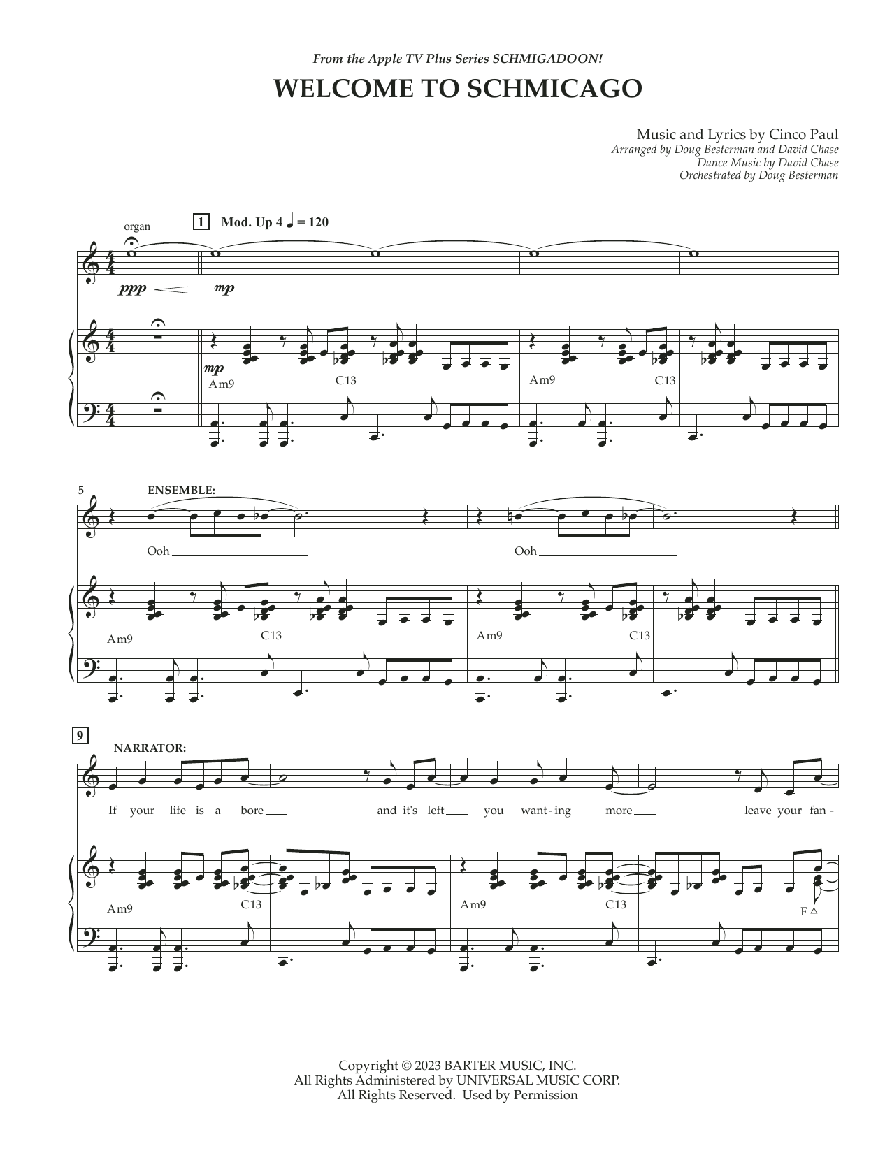 Cinco Paul Welcome To Schmicago (from Schmigadoon! Season 2) sheet music notes and chords arranged for Piano & Vocal