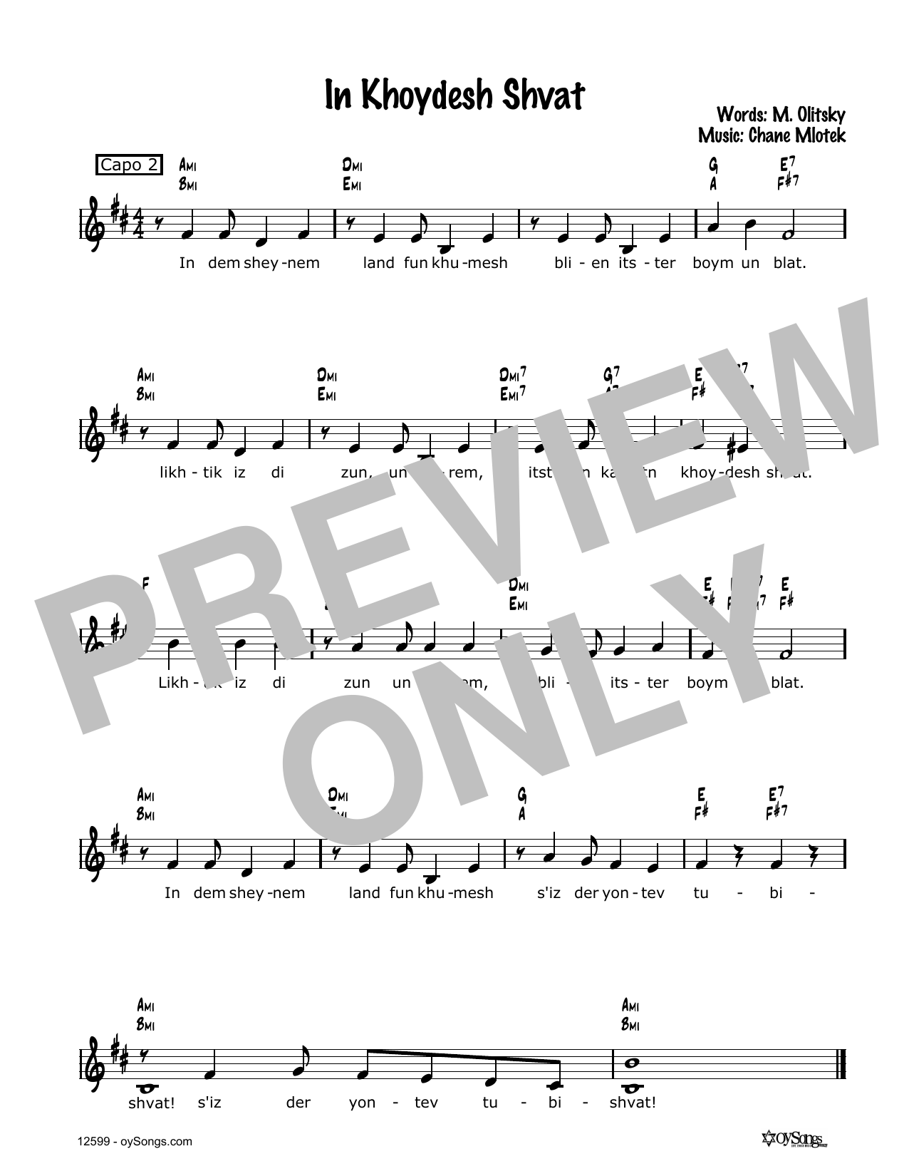 Cindy Paley In Khoydesh Shvat sheet music notes and chords arranged for Lead Sheet / Fake Book