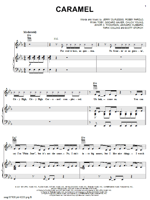 City High Featuring Eve Caramel sheet music notes and chords arranged for Piano, Vocal & Guitar Chords (Right-Hand Melody)