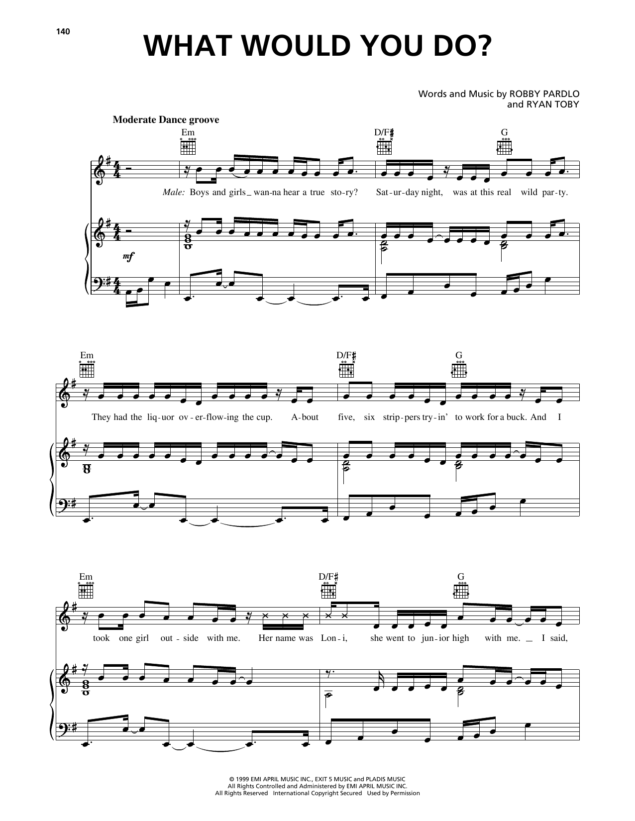 City High What Would You Do? sheet music notes and chords arranged for Piano, Vocal & Guitar Chords (Right-Hand Melody)