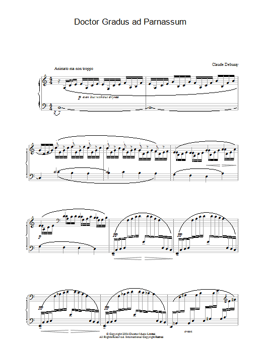 Claude Debussy Doctor Gradus ad Parnassum sheet music notes and chords arranged for Piano Solo