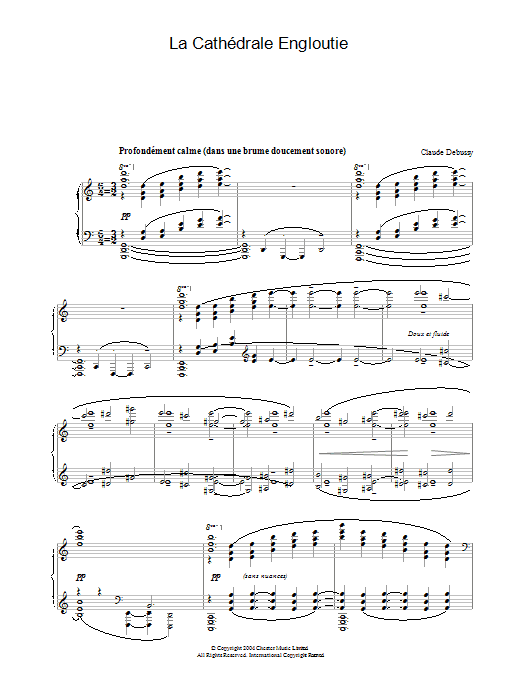 Claude Debussy La Cathedrale Engloutie sheet music notes and chords arranged for Piano Solo