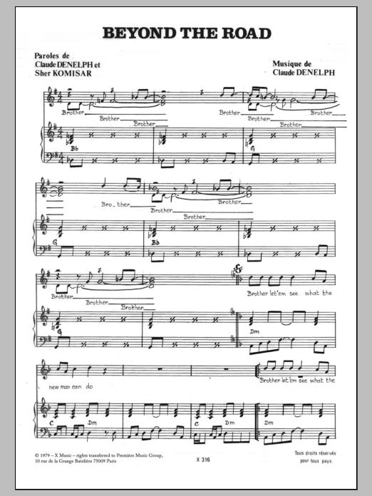 Claude Denelph Beyond The Road sheet music notes and chords arranged for Piano & Vocal