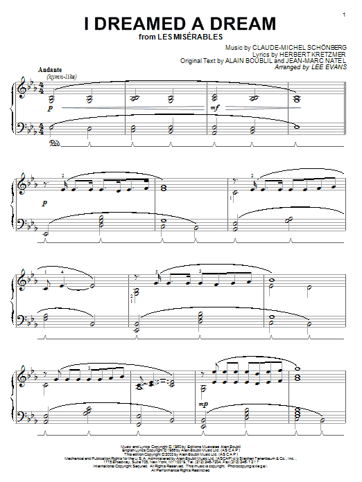 Claude-Michel Schönberg I Dreamed A Dream sheet music notes and chords arranged for Flute Solo