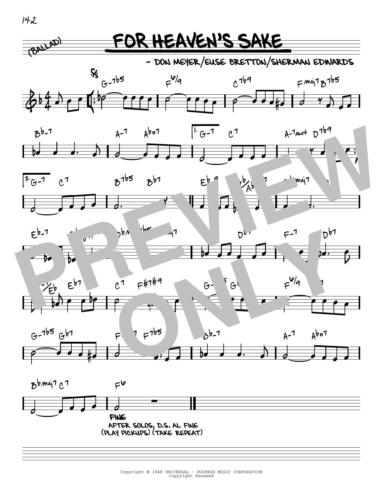 Claude Thornhill For Heaven's Sake [Reharmonized version] (arr. Jack Grassel) sheet music notes and chords arranged for Real Book – Melody & Chords