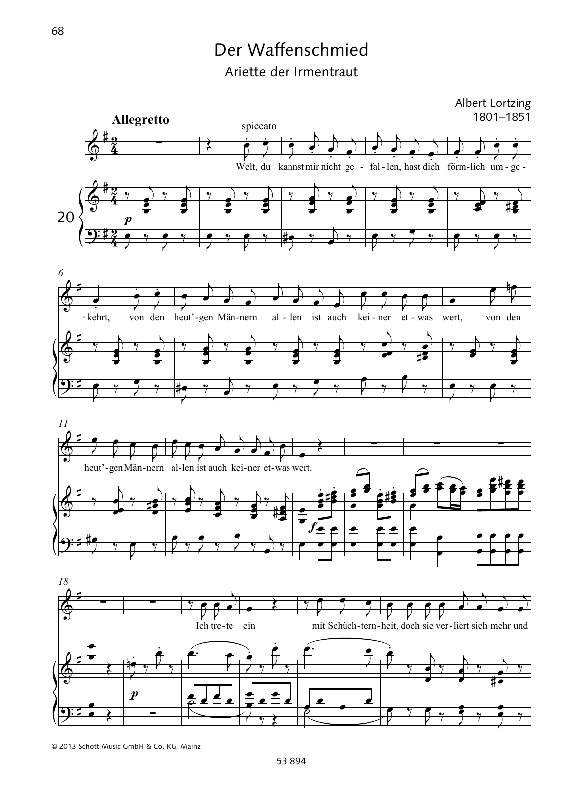 Claudia Eder Welt, du kannst mir nicht gefallen sheet music notes and chords arranged for Piano & Vocal