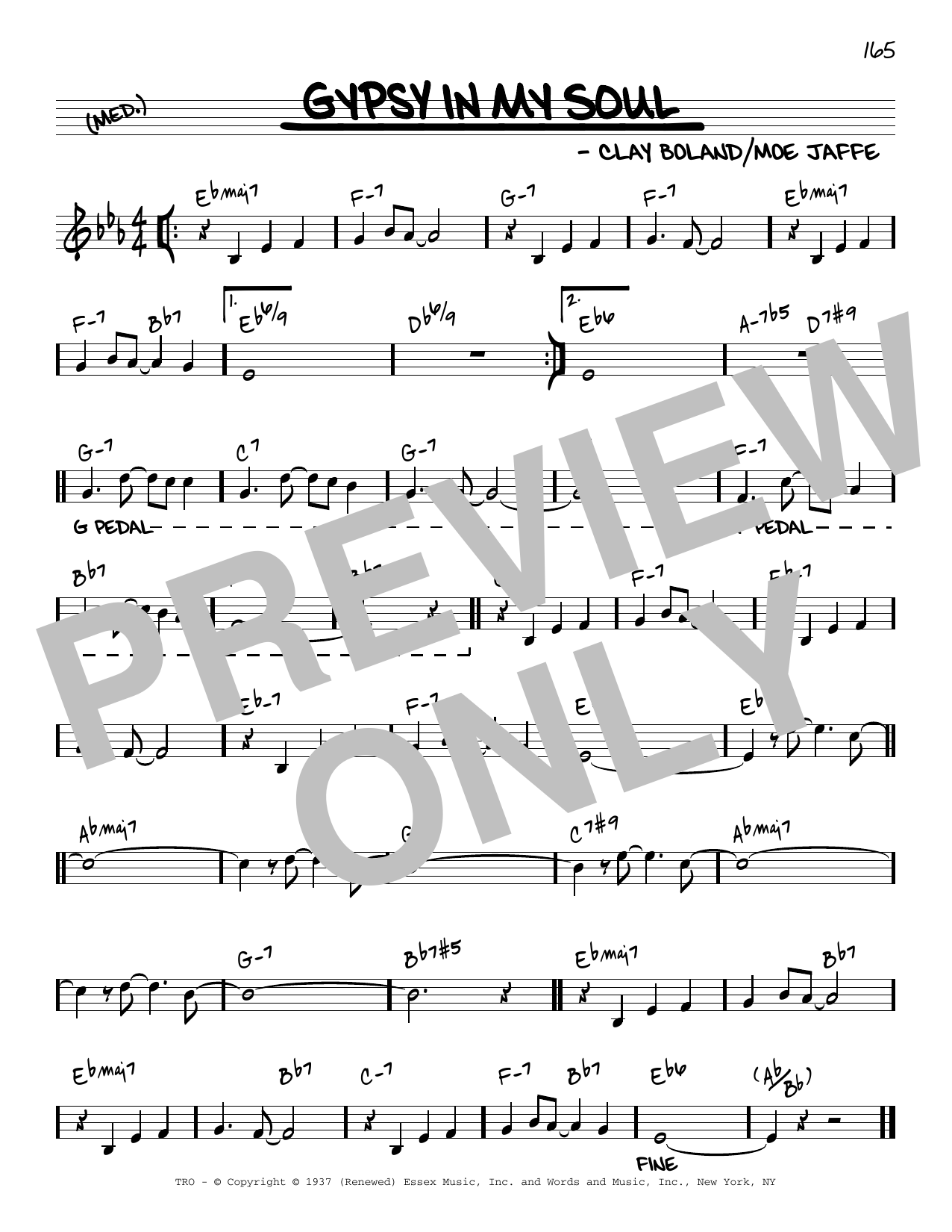Clay Boland Gypsy In My Soul [Reharmonized version] (arr. Jack Grassel) sheet music notes and chords arranged for Real Book – Melody & Chords