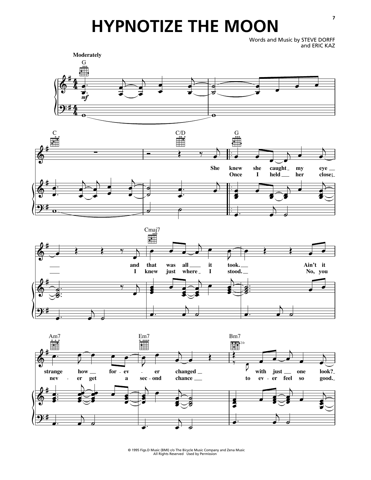 Clay Walker Hypnotize The Moon sheet music notes and chords arranged for Piano, Vocal & Guitar Chords (Right-Hand Melody)