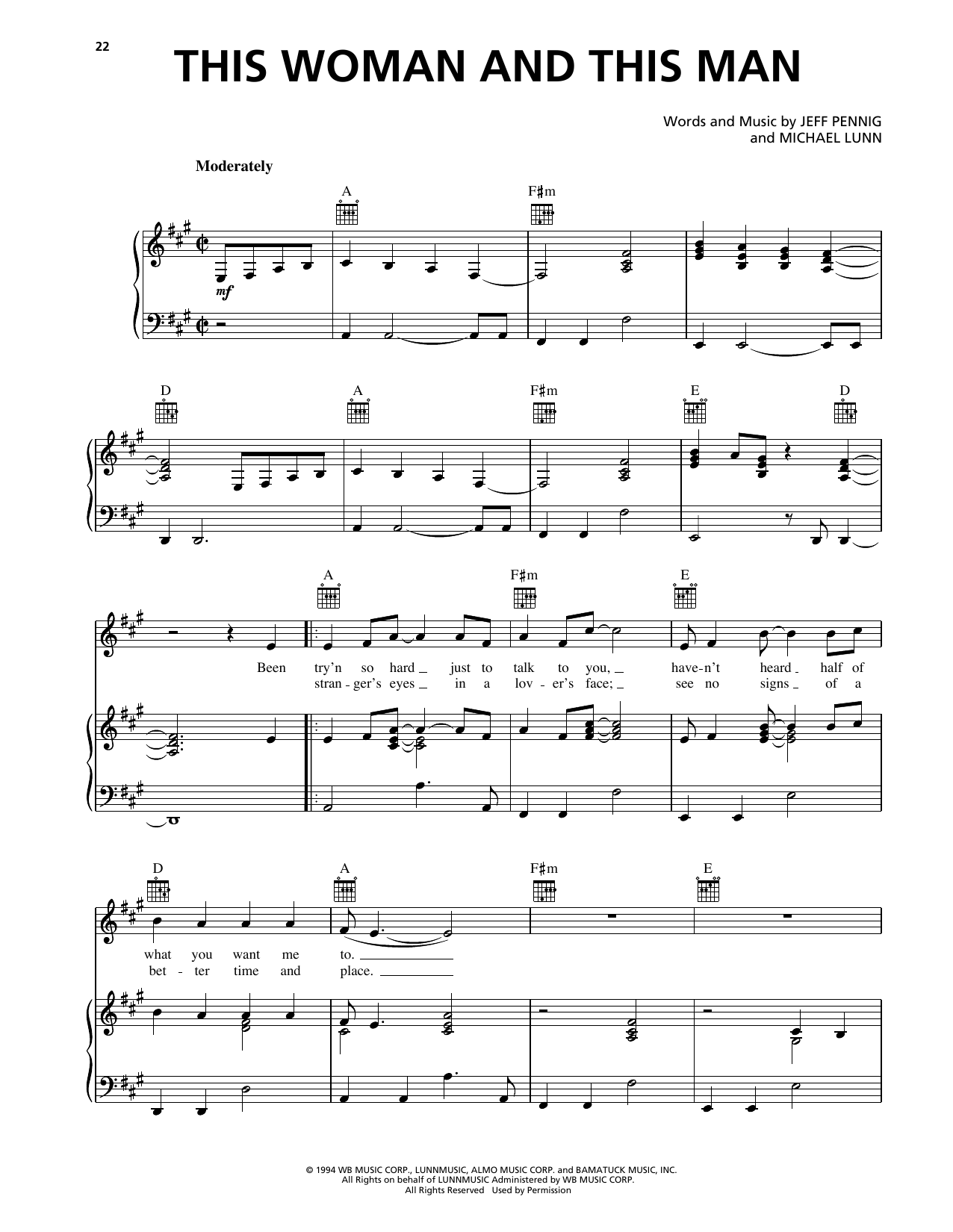 Clay Walker This Woman This Man sheet music notes and chords arranged for Piano, Vocal & Guitar Chords (Right-Hand Melody)