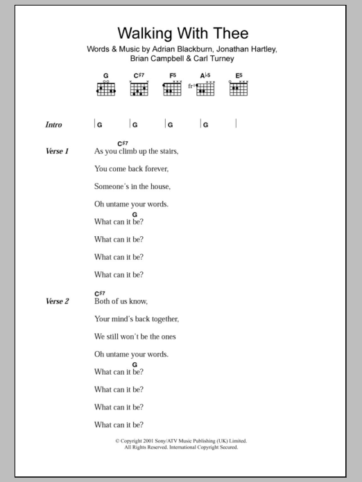 Clinic Walking With Thee sheet music notes and chords arranged for Guitar Chords/Lyrics