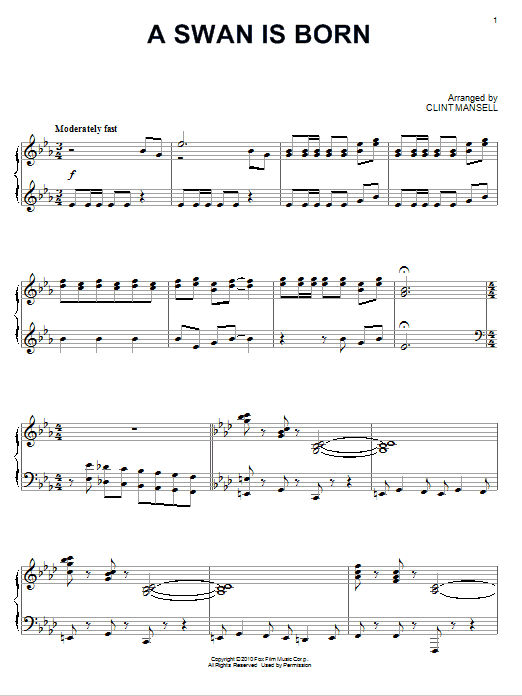 Clint Mansell A Swan Is Born (from Black Swan) sheet music notes and chords arranged for Piano Solo