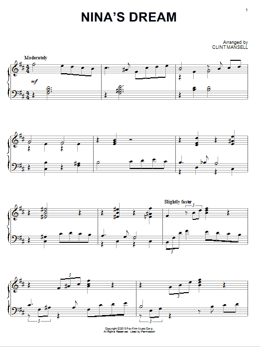 Clint Mansell Nina's Dream (from Black Swan) sheet music notes and chords arranged for Piano Solo