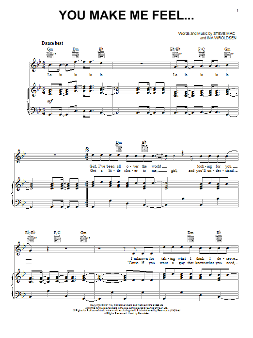 Cobra Starship You Make Me Feel... sheet music notes and chords arranged for Piano, Vocal & Guitar Chords (Right-Hand Melody)