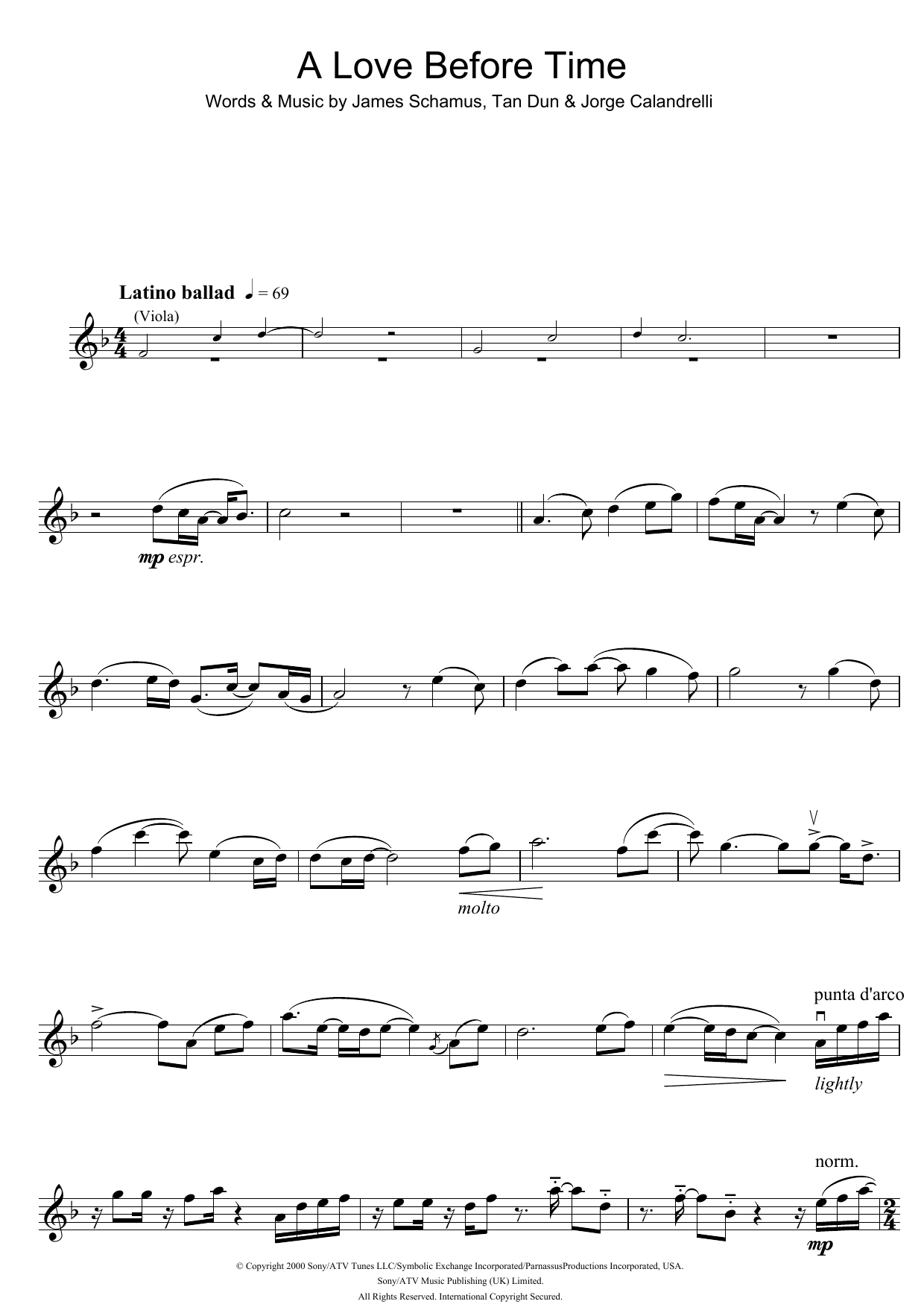 Coco Lee A Love Before Time (from Crouching Tiger, Hidden Dragon) sheet music notes and chords arranged for Alto Sax Solo