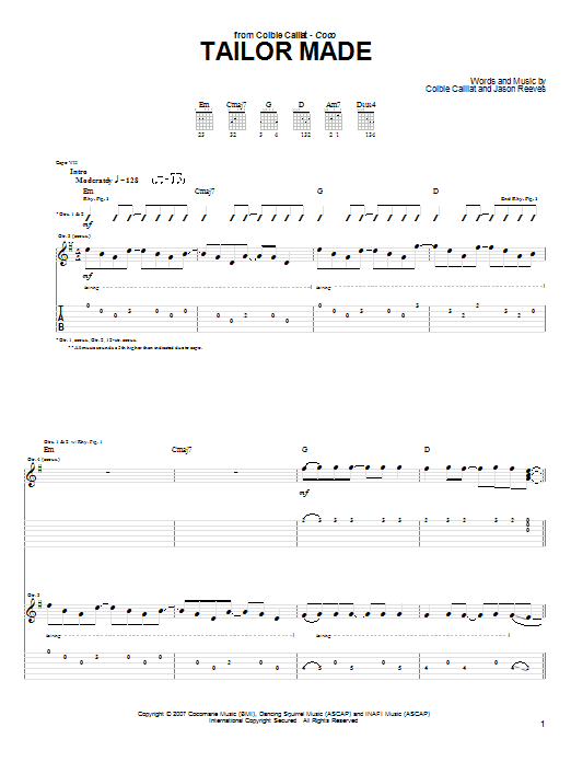 Colbie Caillat Tailor Made sheet music notes and chords arranged for Piano, Vocal & Guitar Chords (Right-Hand Melody)