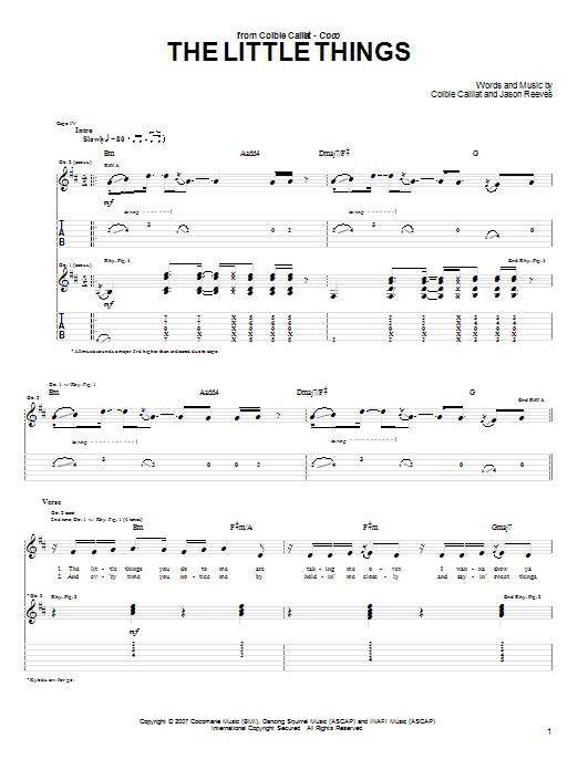 Colbie Caillat The Little Things sheet music notes and chords arranged for Guitar Chords/Lyrics