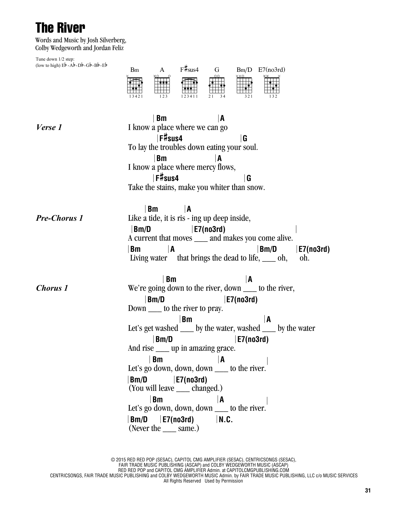 Colby Wedgeworth The River sheet music notes and chords arranged for Guitar Chords/Lyrics