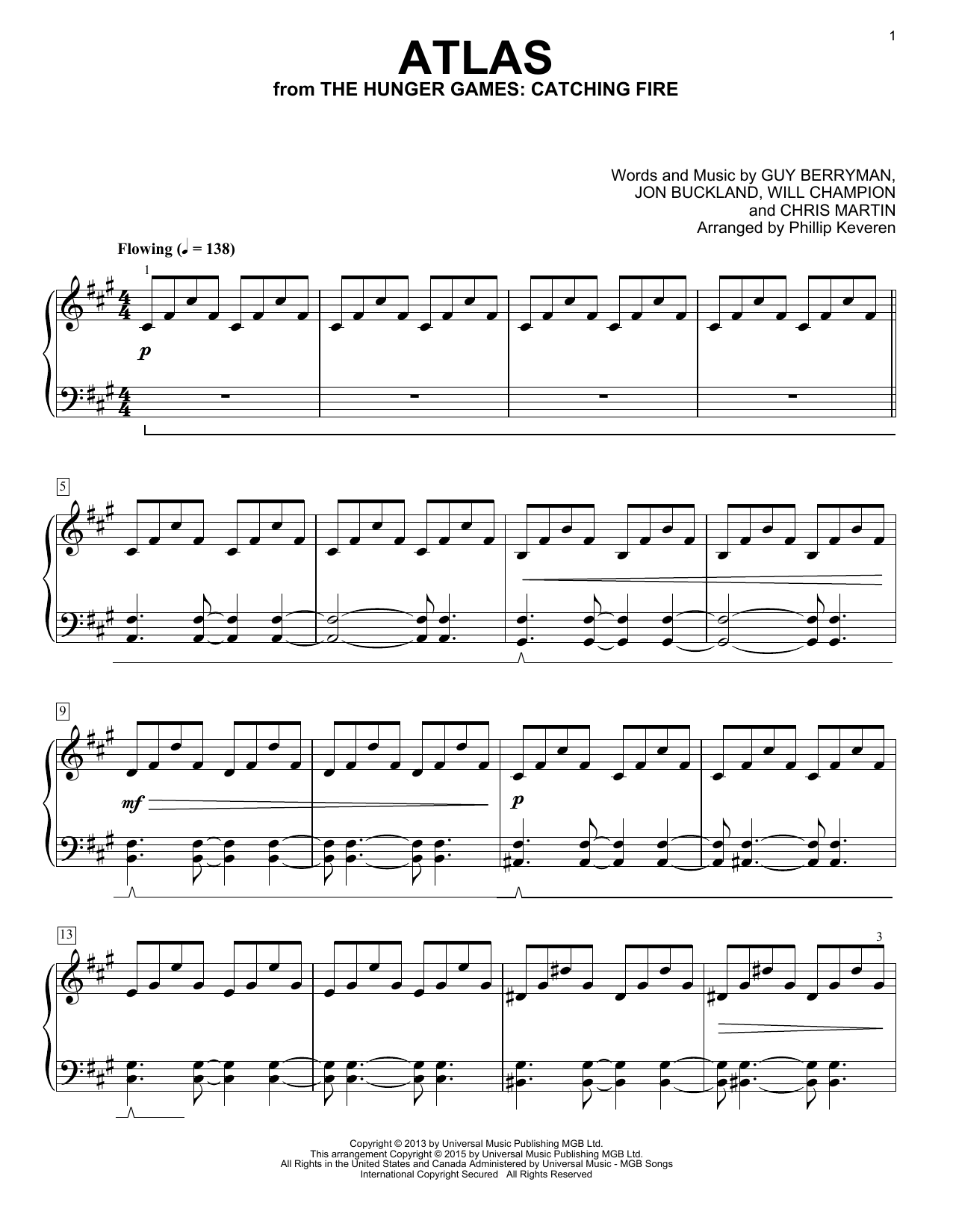 Coldplay Atlas [Classical version] (arr. Phillip Keveren) sheet music notes and chords arranged for Piano Solo