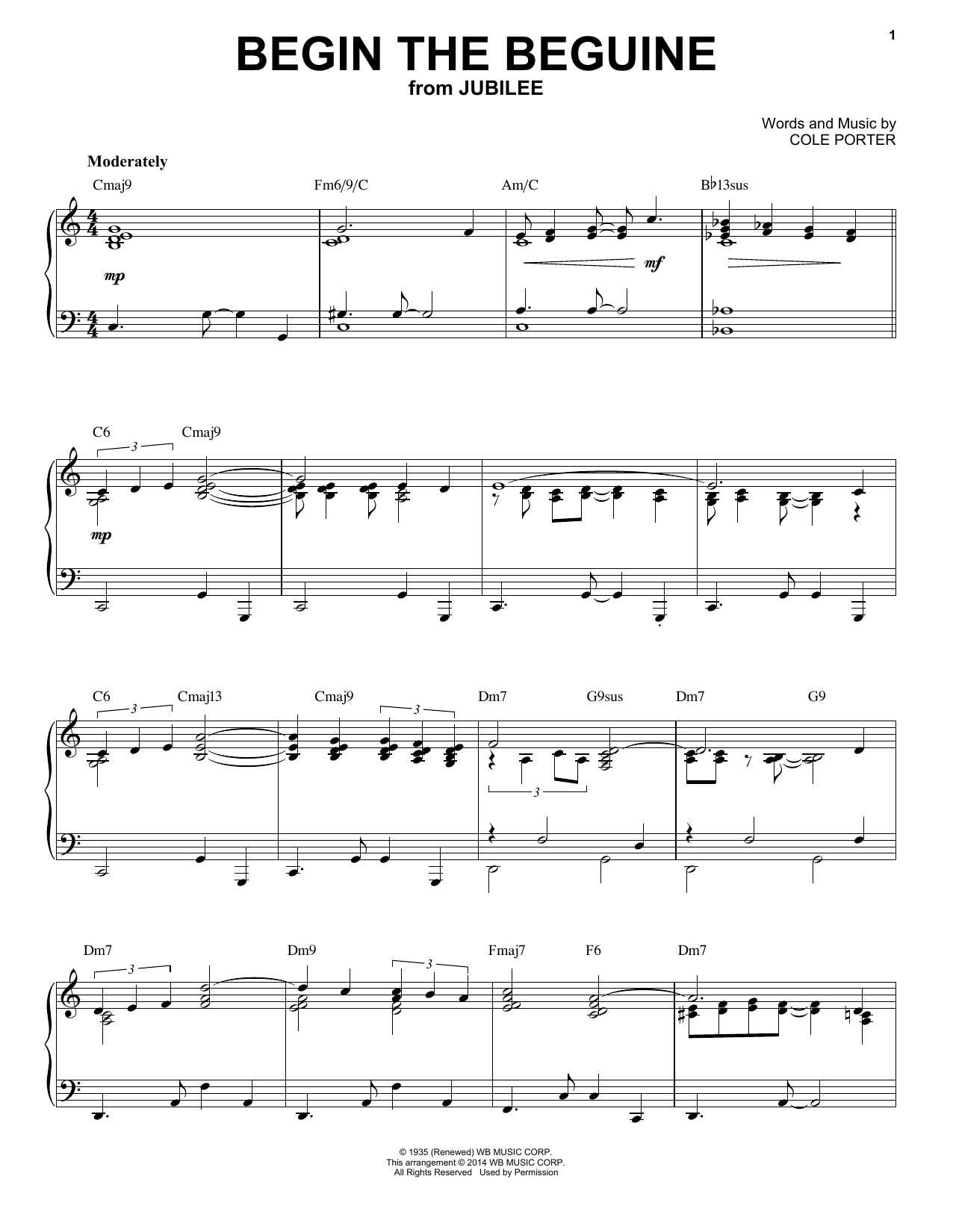 Cole Porter Begin The Beguine [Jazz version] (arr. Brent Edstrom) sheet music notes and chords arranged for Piano Solo
