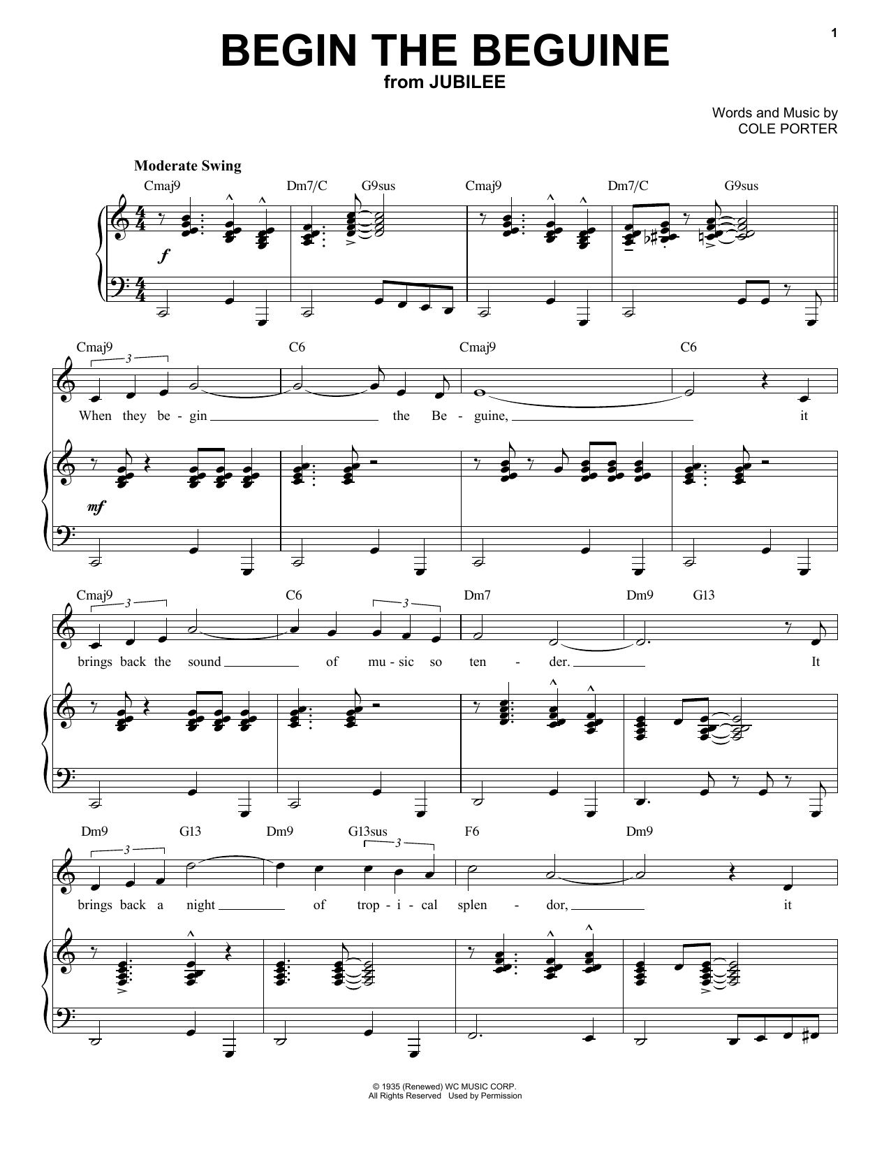 Cole Porter Begin The Beguine [Jazz version] (from Jubilee) (arr. Brent Edstrom) sheet music notes and chords arranged for Piano & Vocal