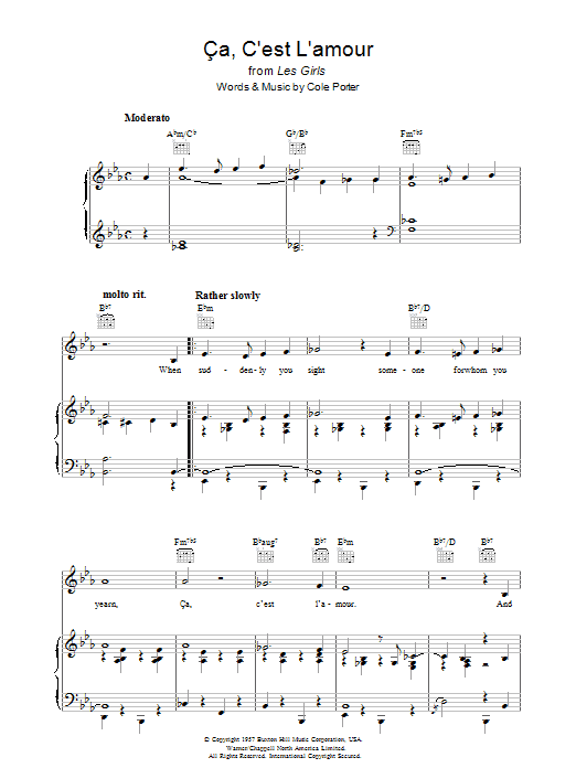 Cole Porter Ca, C'est L'amour sheet music notes and chords arranged for Piano, Vocal & Guitar Chords