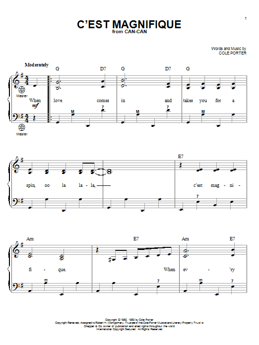 Cole Porter C'est Magnifique (arr. Gary Meisner) sheet music notes and chords arranged for Accordion