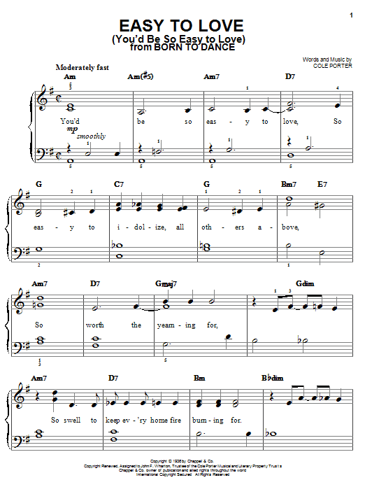 Cole Porter Easy To Love (You'd Be So Easy To Love) sheet music notes and chords arranged for Ukulele Ensemble