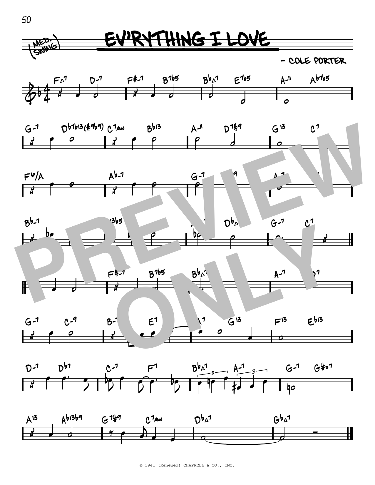 Cole Porter Ev'rything I Love (arr. David Hazeltine) sheet music notes and chords arranged for Real Book – Enhanced Chords