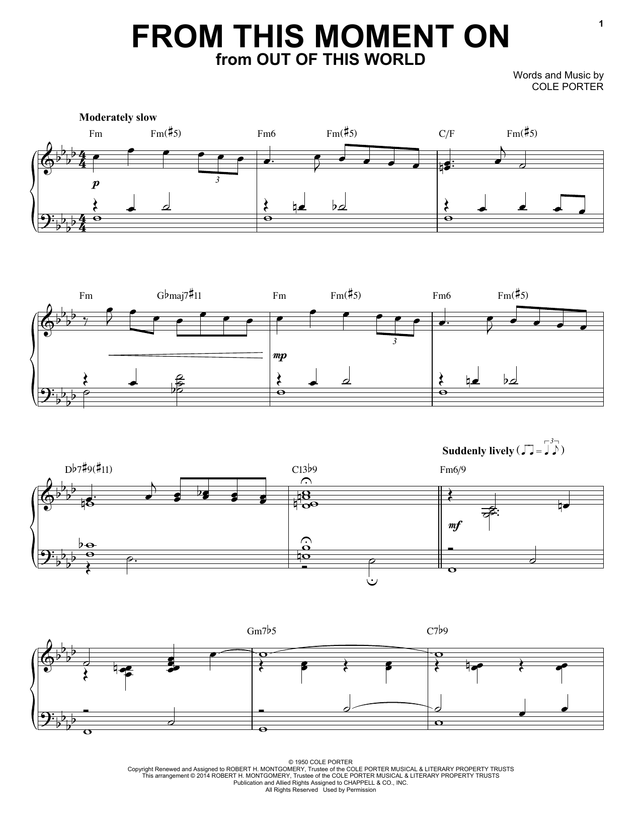 Cole Porter From This Moment On [Jazz version] (from Kiss Me, Kate) (arr. Brent Edstrom) sheet music notes and chords arranged for Piano Solo