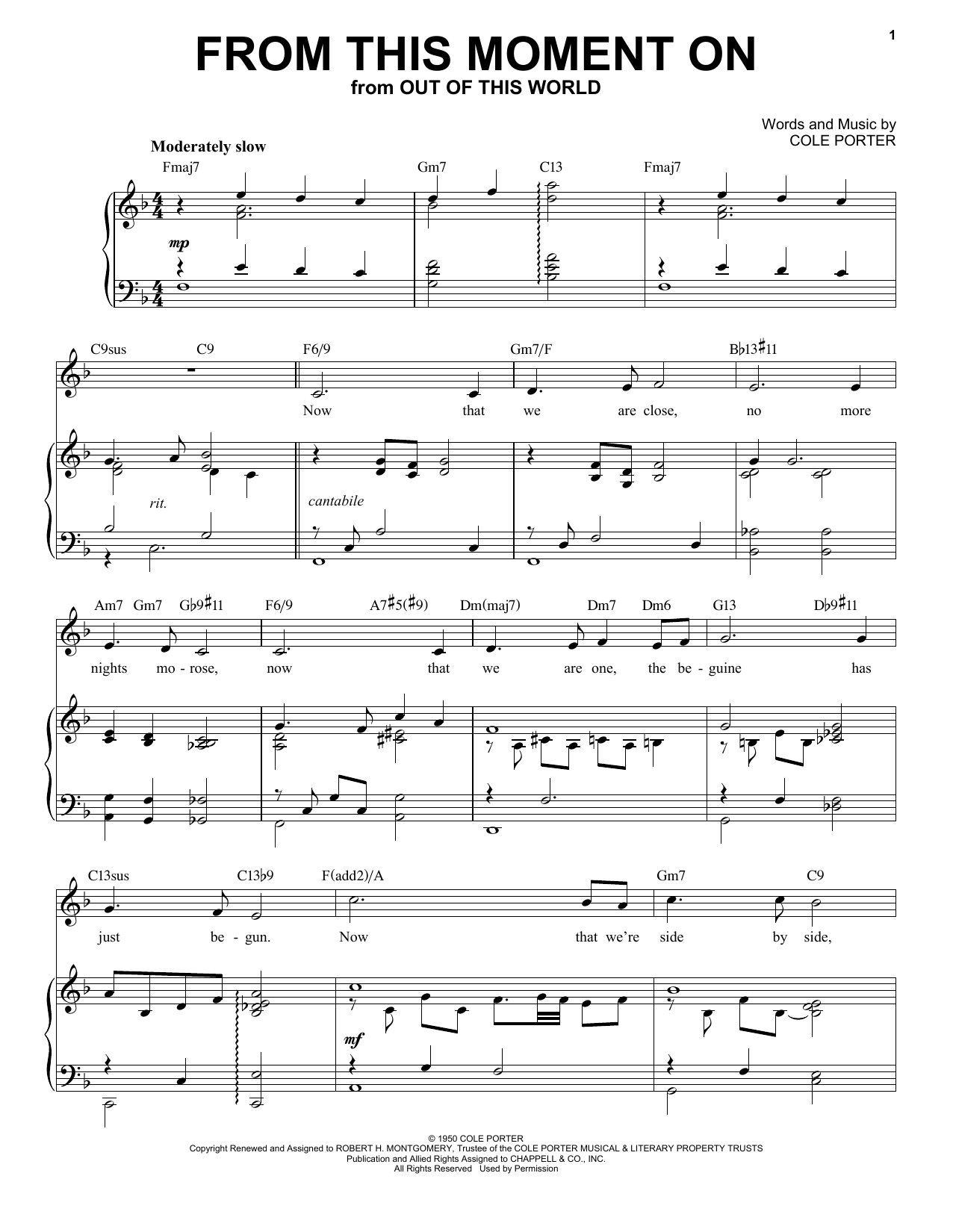 Cole Porter From This Moment On [Jazz version] (from Out Of This World) (arr. Brent Edstrom) sheet music notes and chords arranged for Piano & Vocal