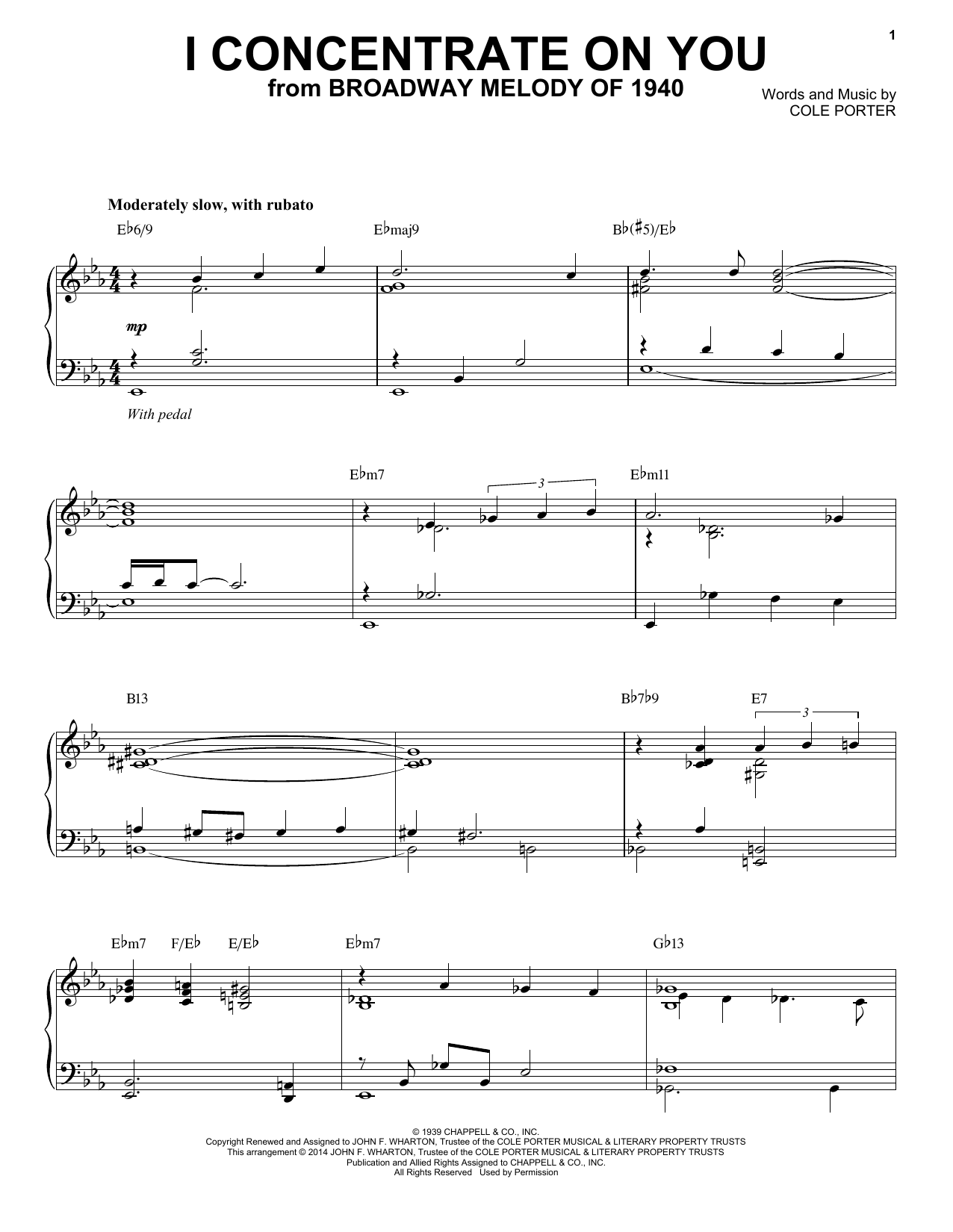 Cole Porter I Concentrate On You [Jazz version] (arr. Brent Edstrom) sheet music notes and chords arranged for Piano Solo