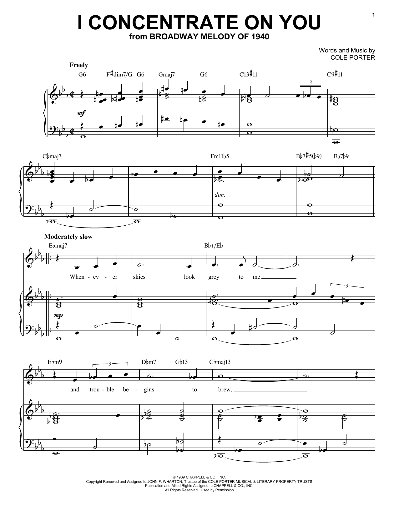 Cole Porter I Concentrate On You [Jazz version] (from Broadway Melody Of 1940) (arr. Brent Edstrom) sheet music notes and chords arranged for Piano & Vocal
