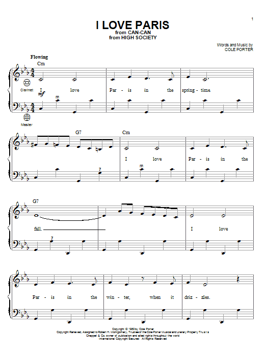 Cole Porter I Love Paris (arr. Gary Meisner) sheet music notes and chords arranged for Accordion