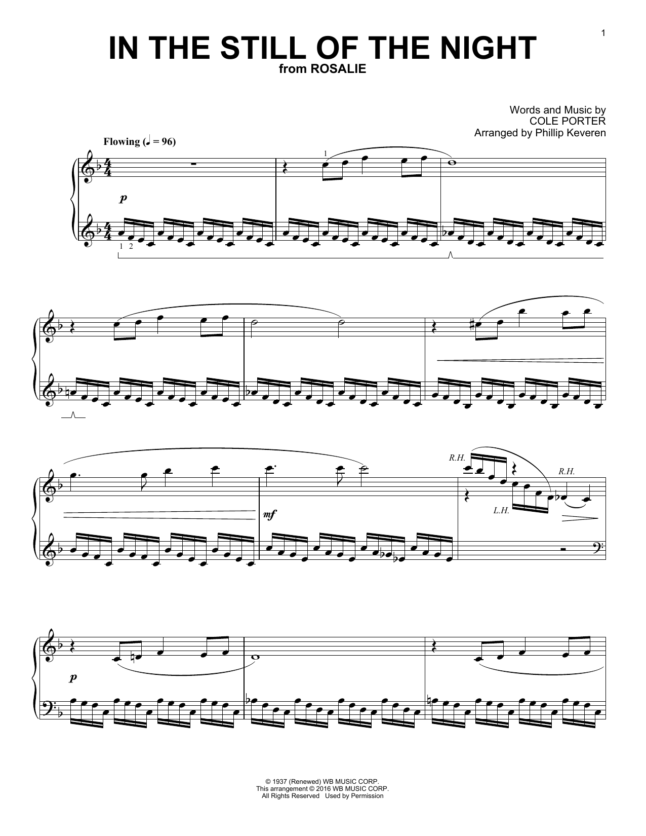 Cole Porter In The Still Of The Night (arr. Phillip Keveren) sheet music notes and chords arranged for Piano Solo