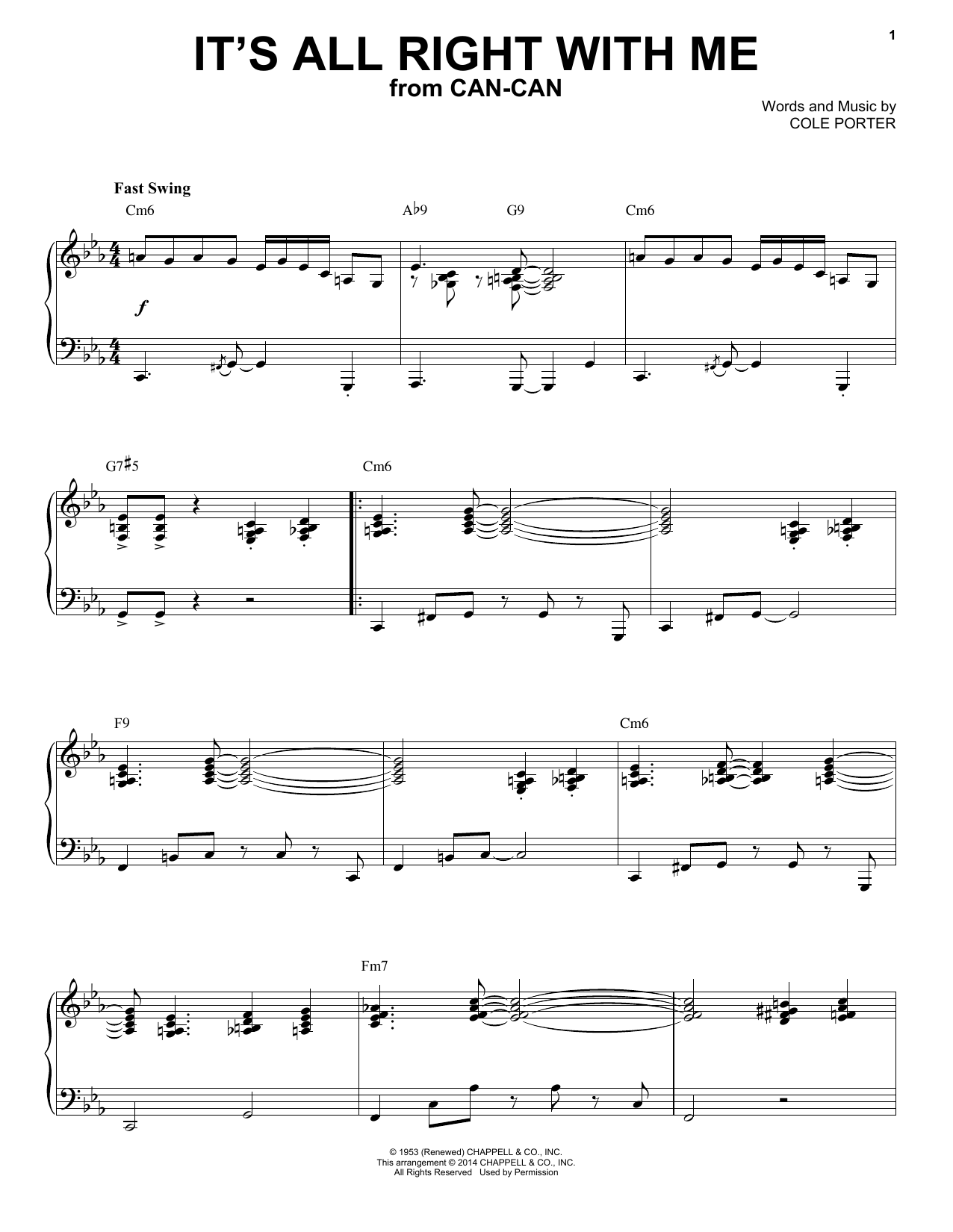 Cole Porter It's All Right With Me [Jazz version] (arr. Brent Edstrom) sheet music notes and chords arranged for Piano Solo