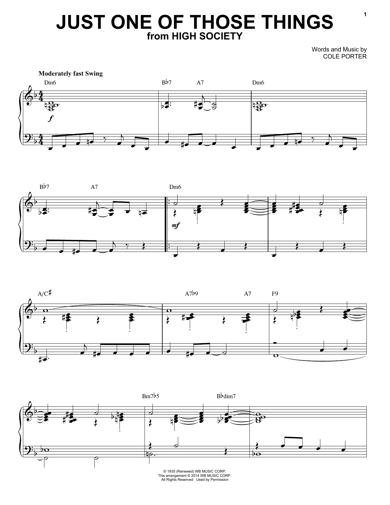 Cole Porter Just One Of Those Things [Jazz version] (arr. Brent Edstrom) sheet music notes and chords arranged for Piano Solo